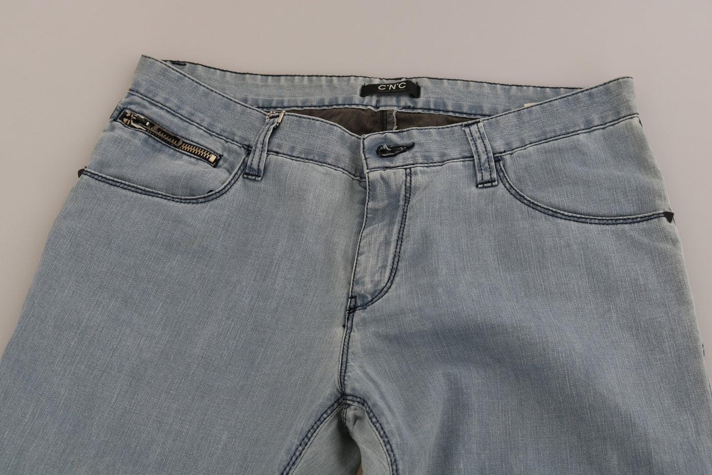 Costume National Light Blue Mid Waist Skinny Denim Jeans