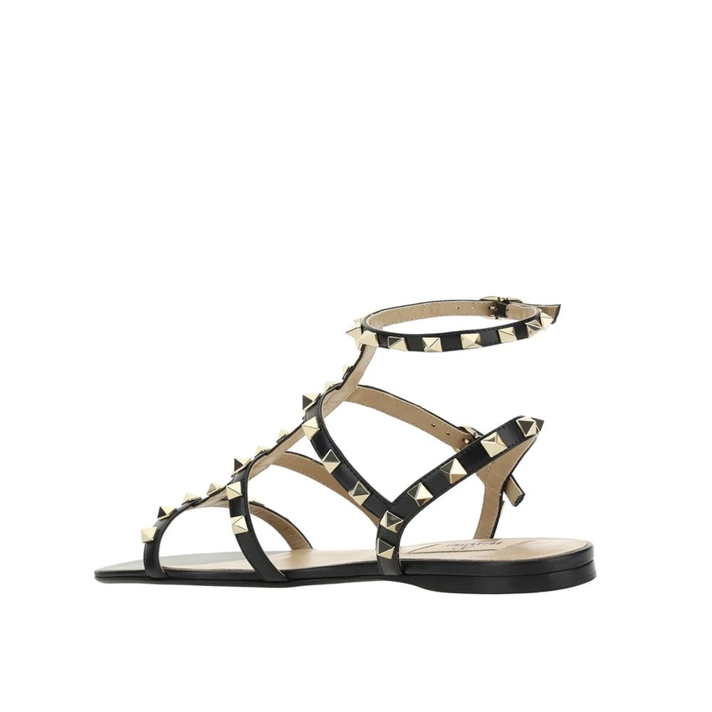 Valentino Garavani Black Calfskin Sandals