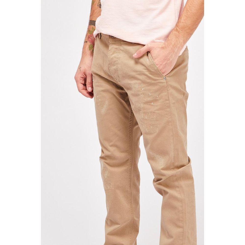 Gas Beige Cotton Casual Pants