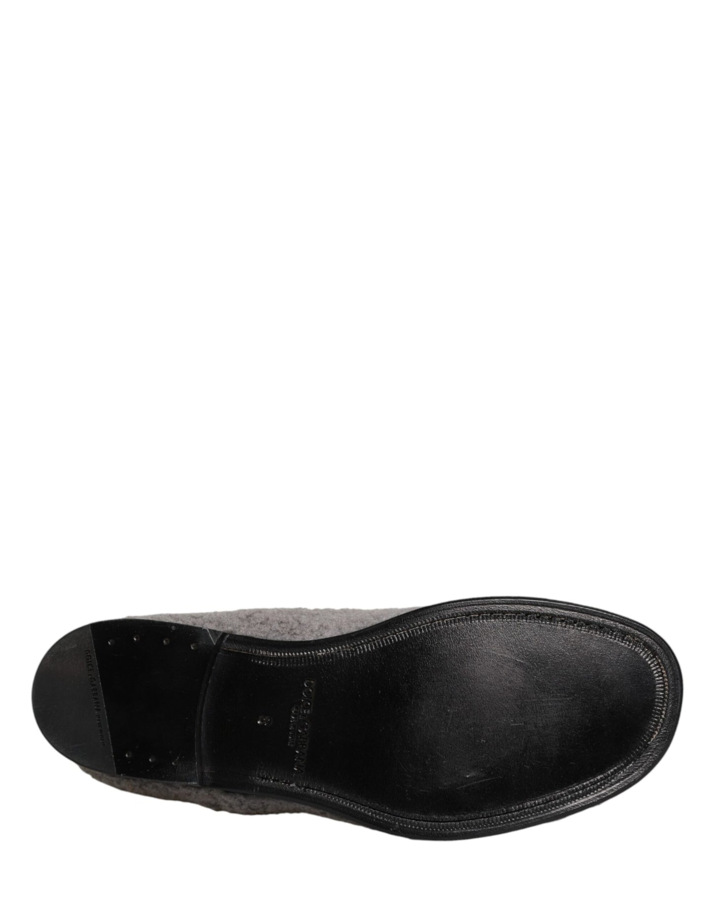 Dolce & Gabbana Gray Fleece Lace Up Men Derby Dress Shoes