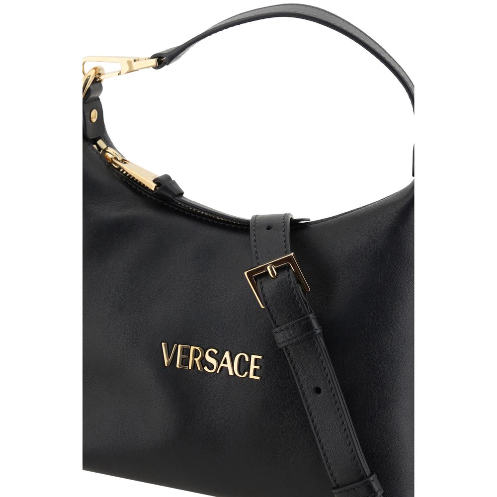 Versace Black Calf Leather Bos Taurus Handbag