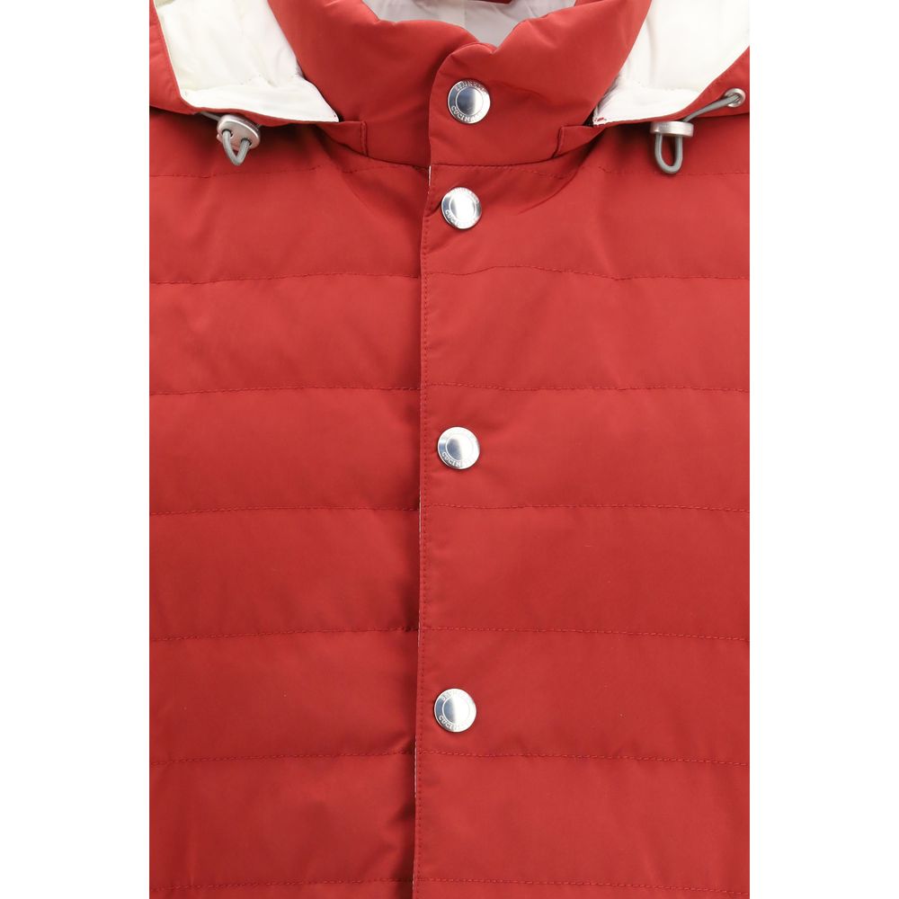 Brunello Cucinelli Red Polyester Sleeveless Jacket