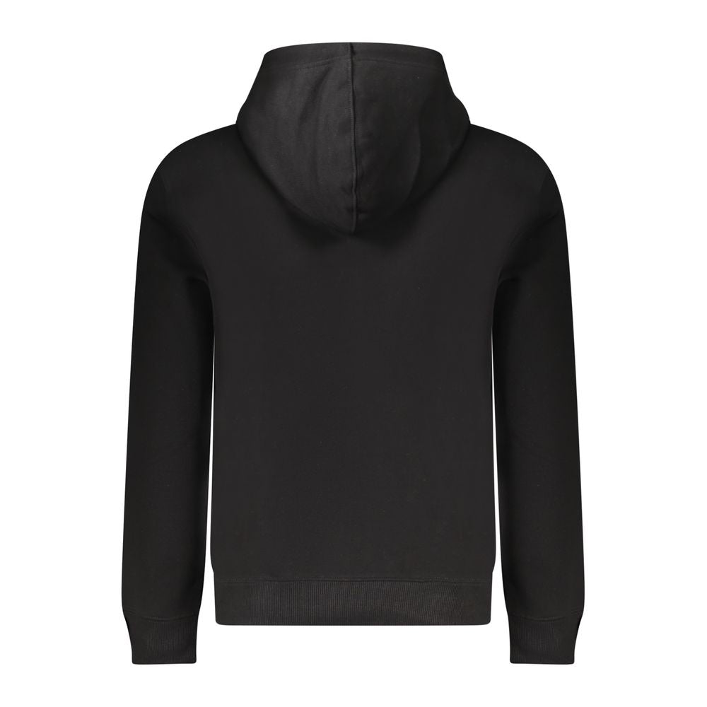 Guess Jeans Black Cotton Men Sweatshirt Slim Fit Hooded