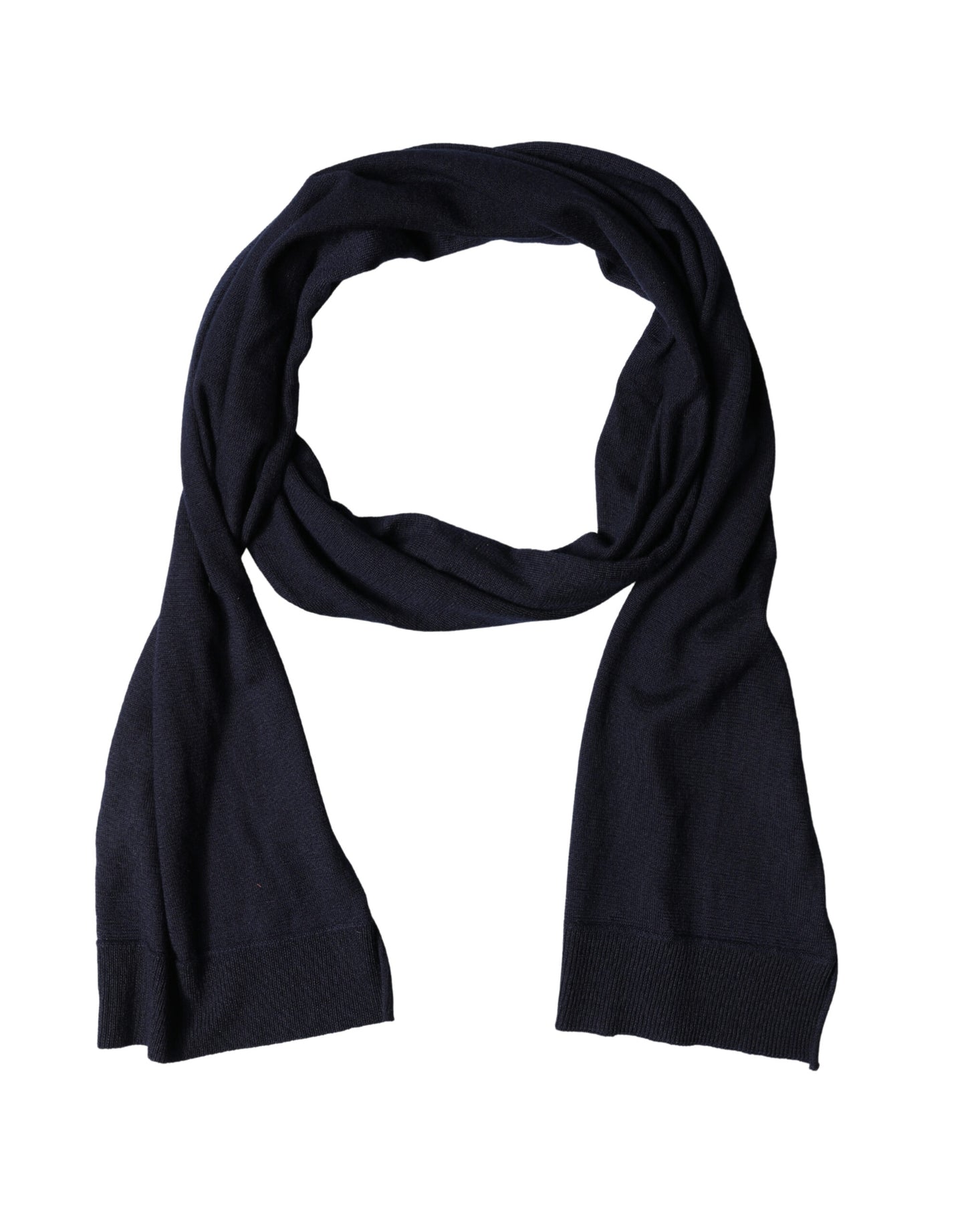 Dolce & Gabbana Black Wool Knitted Shawl Neck Wrap 200cm x 25cm Scarf