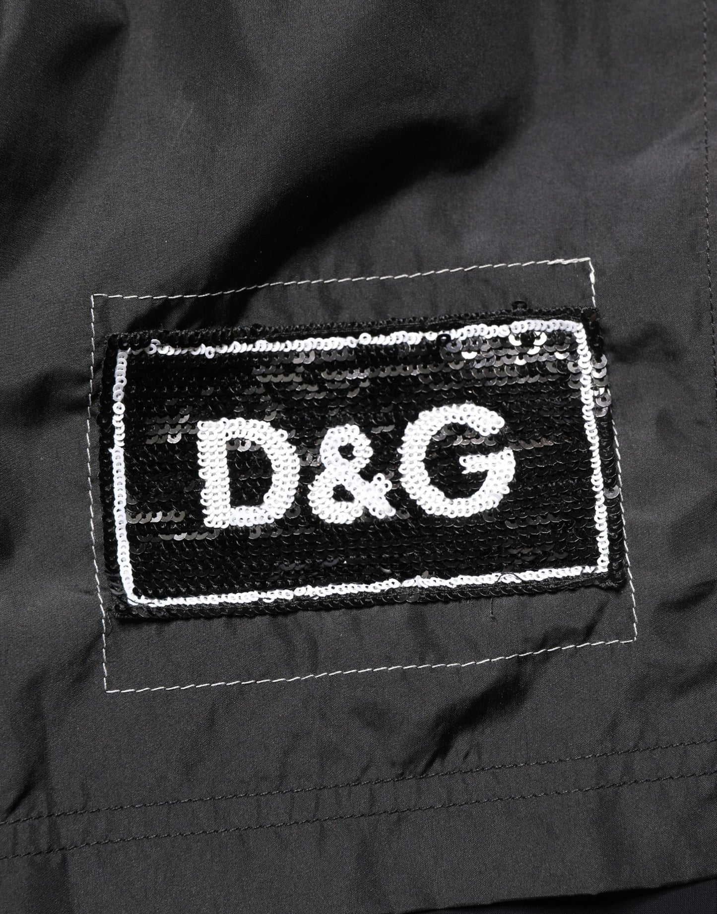Dolce & Gabbana Black Polyester Drawstring Men Shorts Swimwear