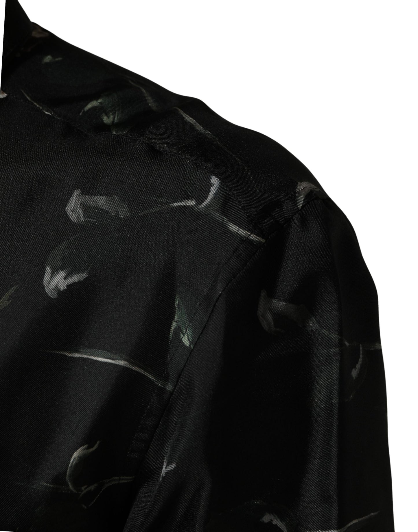Dolce & Gabbana Black Floral Print Long Sleeves Casual Shirt