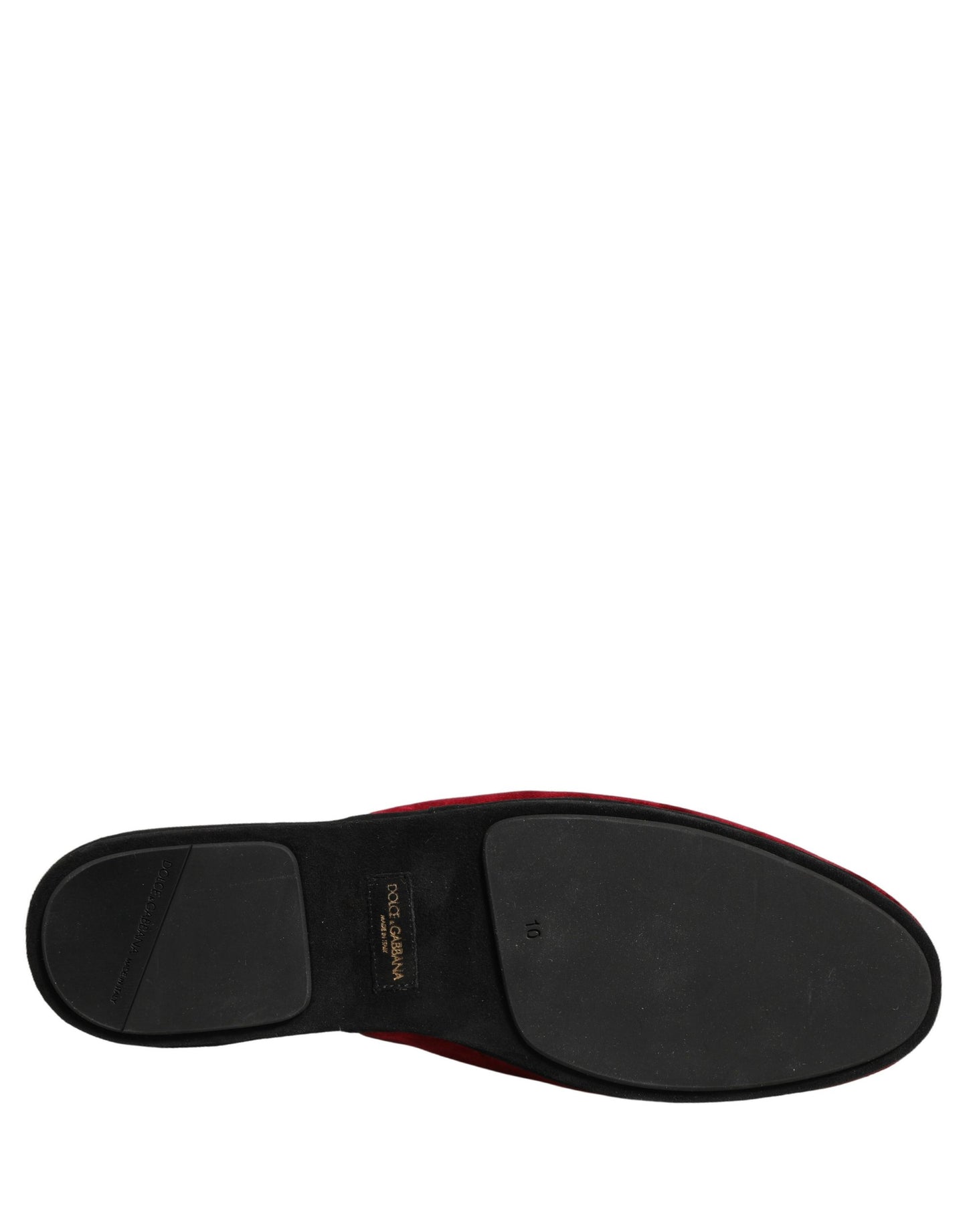 Dolce & Gabbana Red Suede Slides Flat Slipper Men Shoes