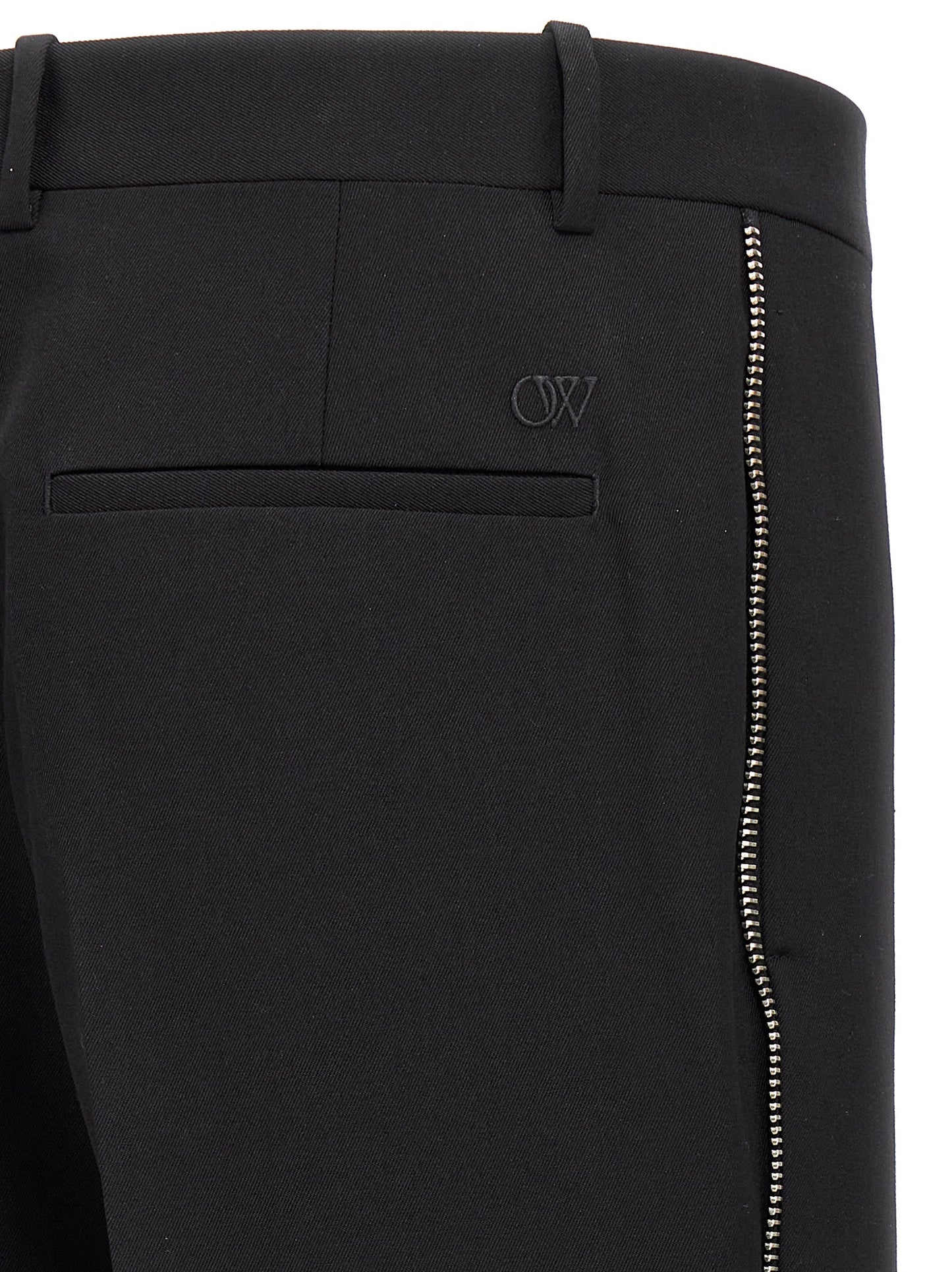 Off-White Black Virgin Wool Dress Pants