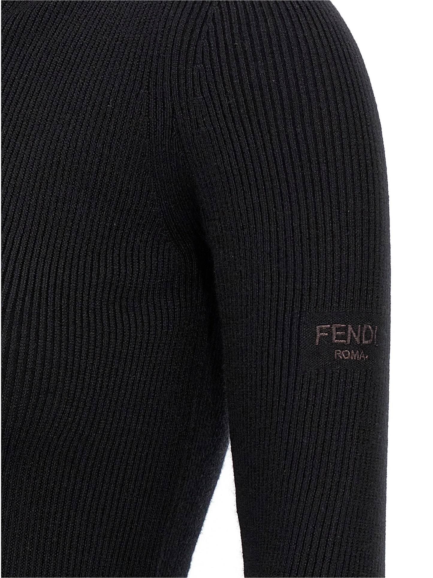 Fendi Black Wool Short Dress