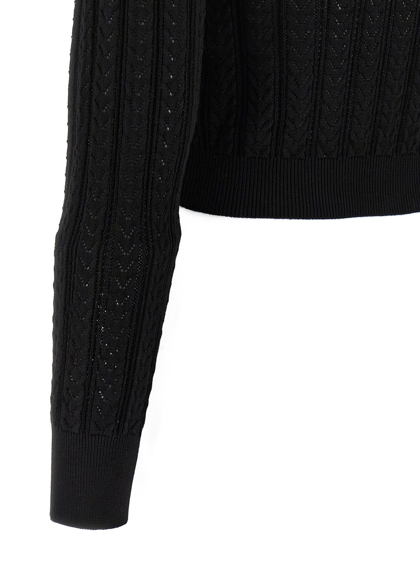 Alessandra Rich Black Cotton Cardigan