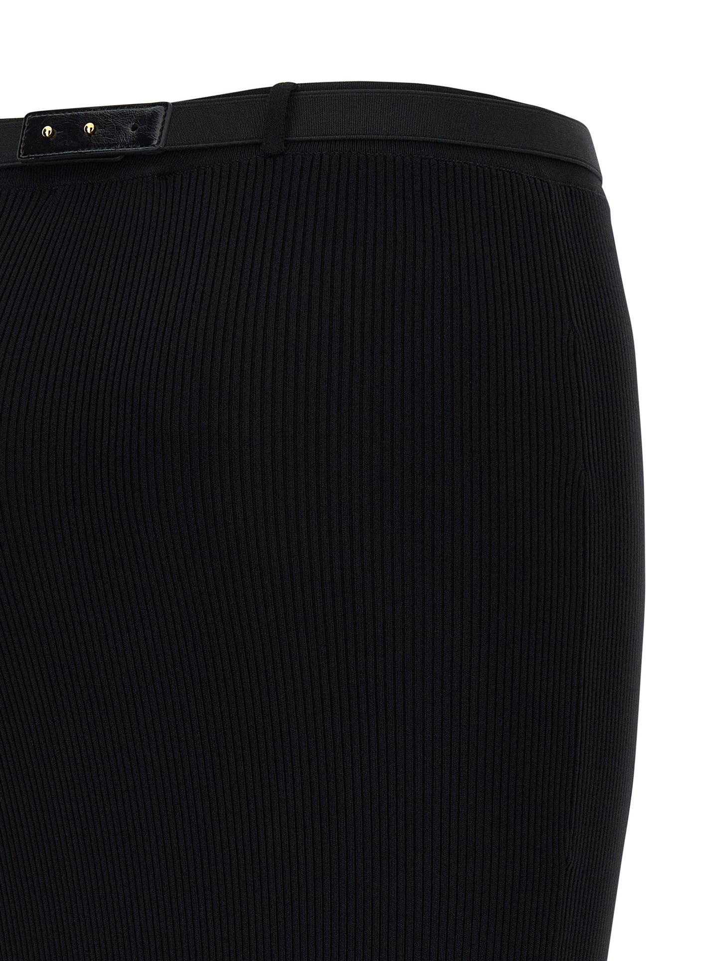 Elisabetta Franchi Black Viscose Midi Skirt