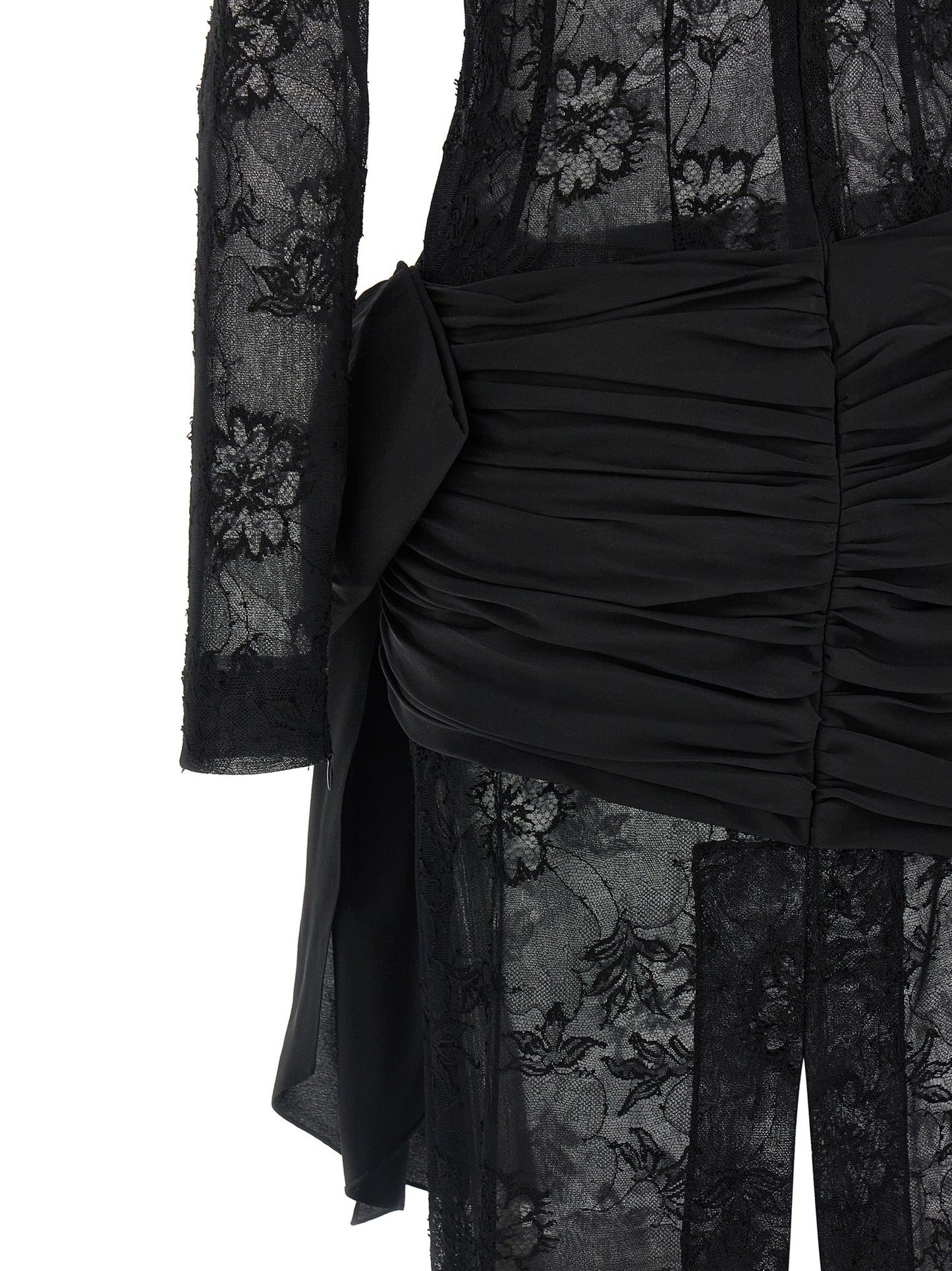 Alessandra Rich Black Viscose Long Dress