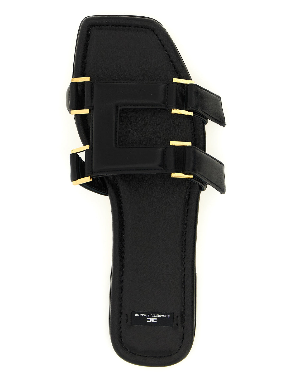 Elisabetta Franchi Black Lambskin Slides