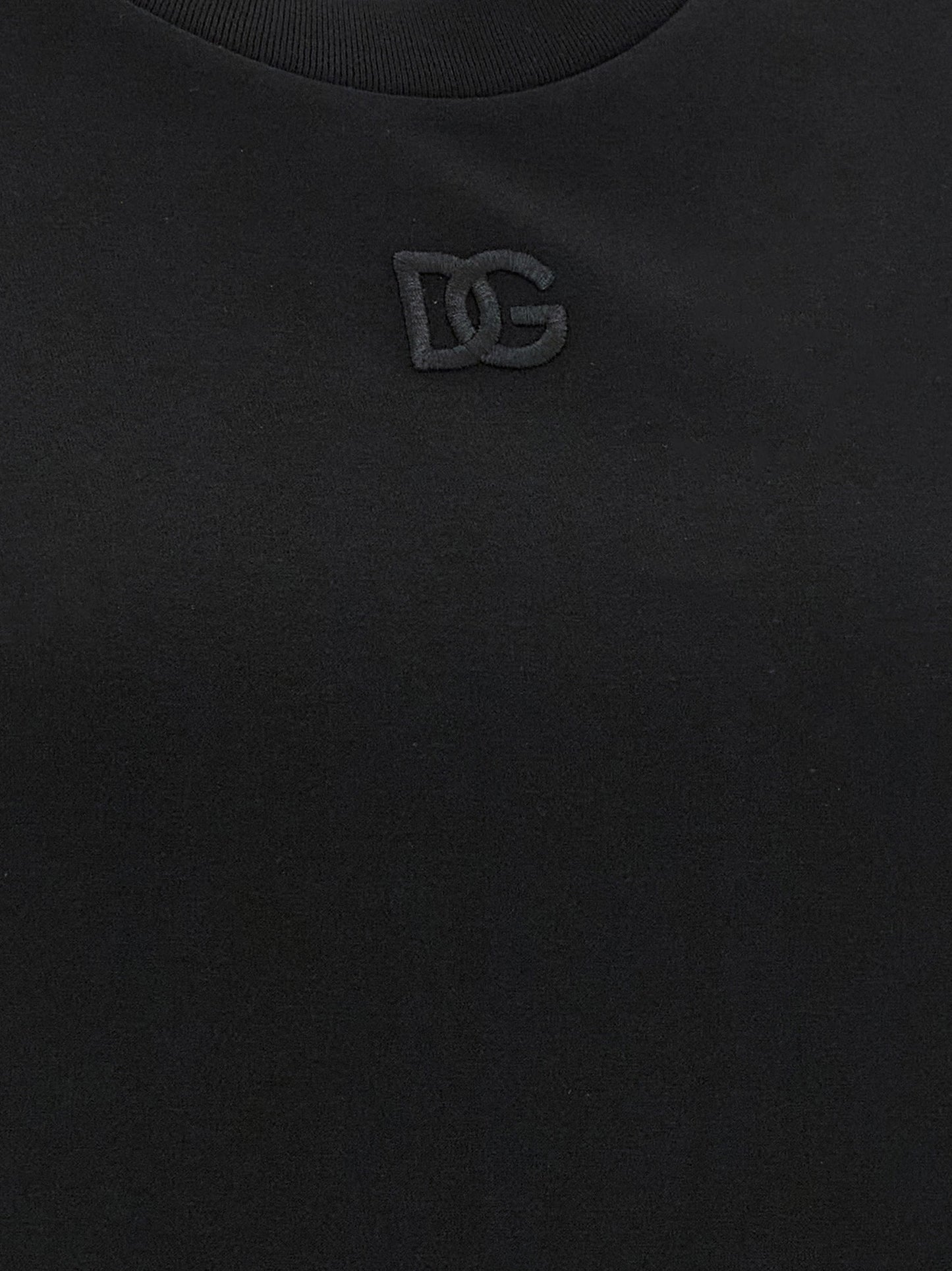 Dolce & Gabbana Black Cotton Sleeveles T-Shirt