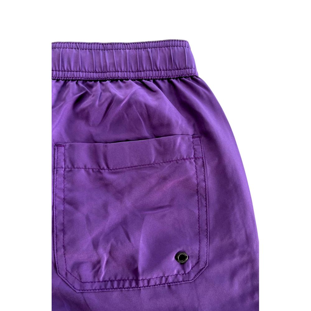 Trussardi Beachwear Purple Polyester Men Swim Short
