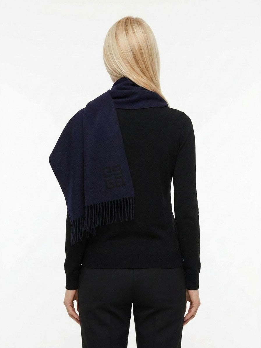 Givenchy Blue Wool Scarf
