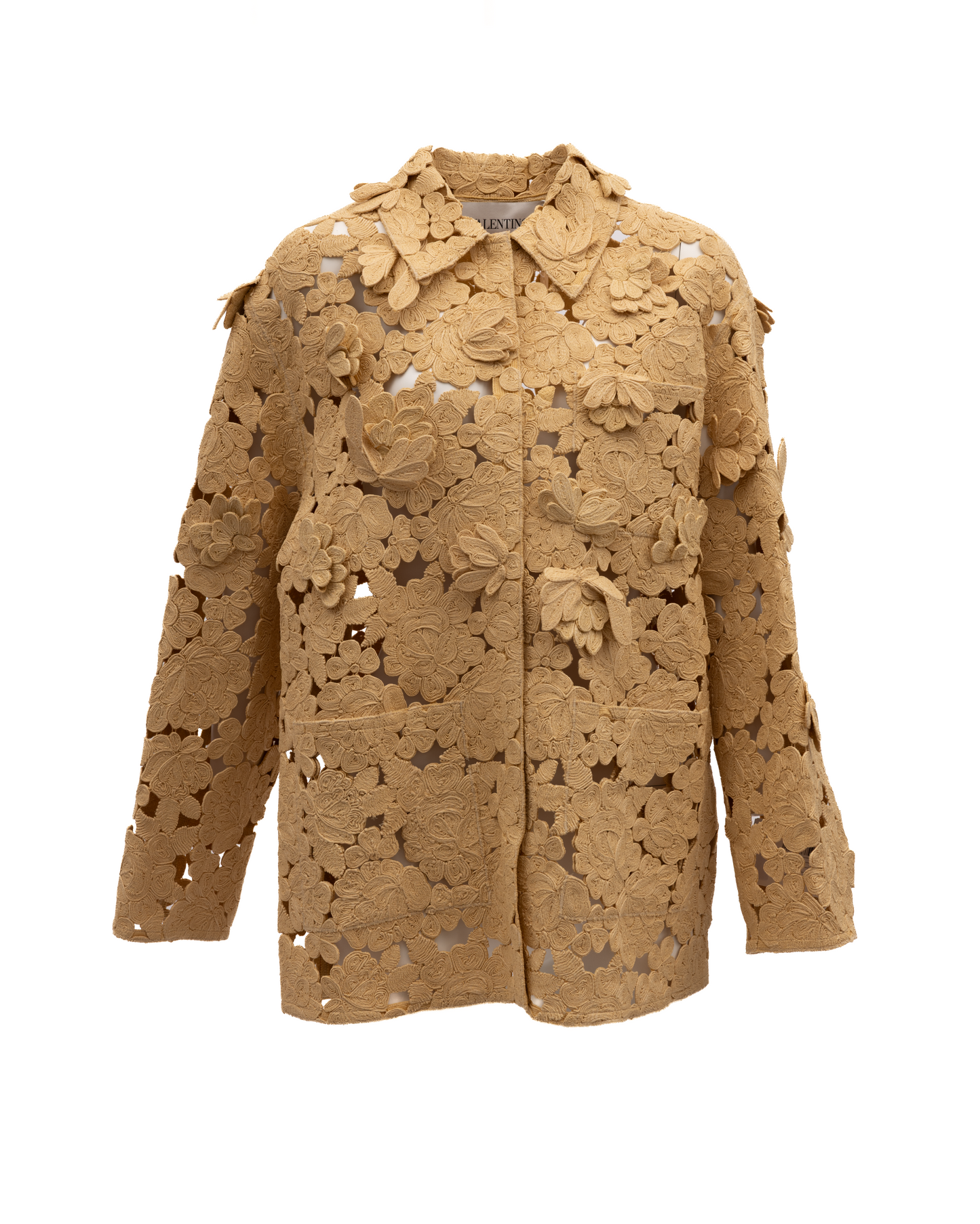 Valentino Garavani Beige Floral Lace Jacket