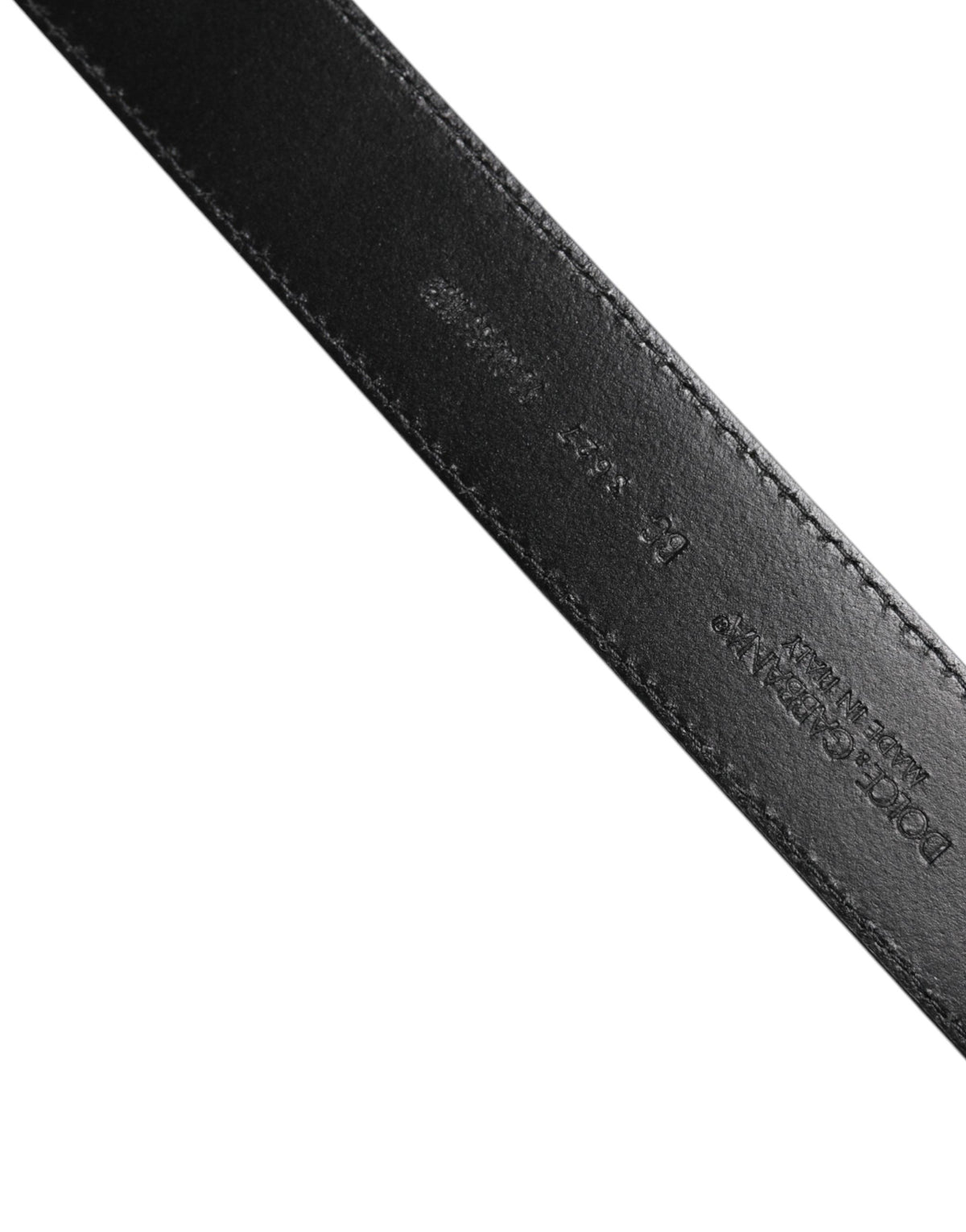 Dolce & Gabbana Black Calf Leather Classic Silver Buckle Belt