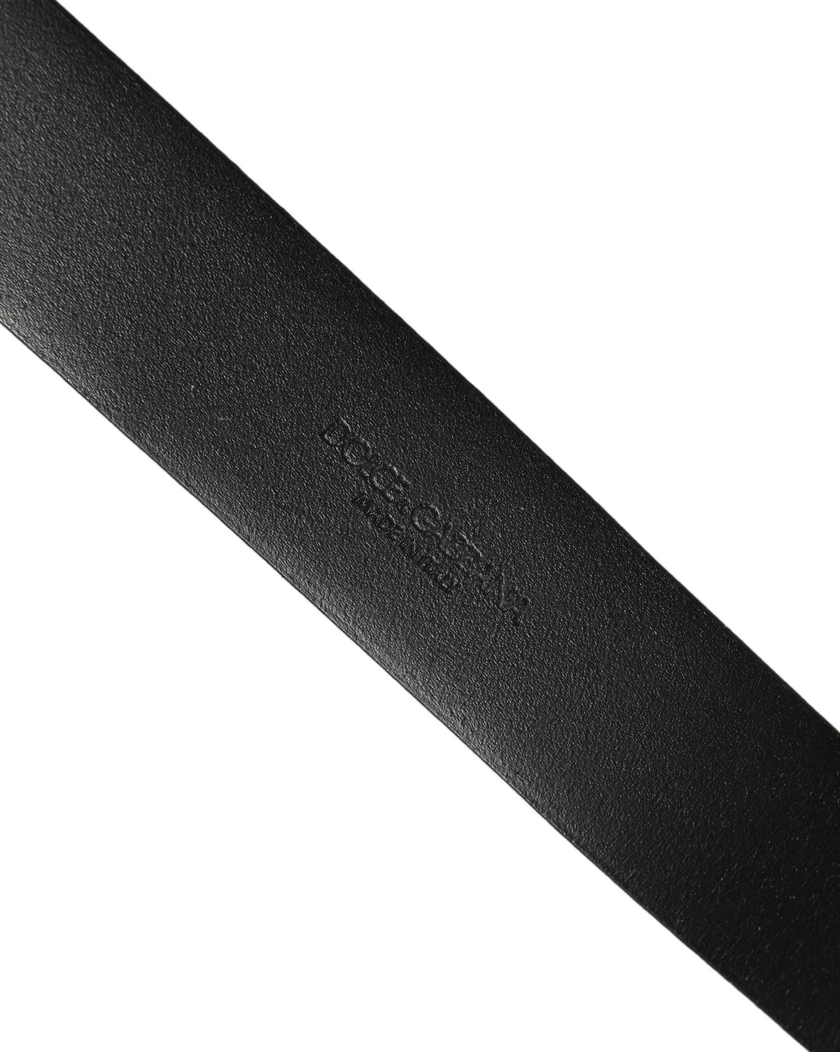 Dolce & Gabbana Black Calf Leather Classic Silver Buckle Belt
