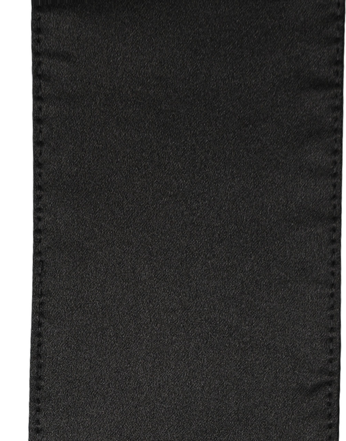 Dolce & Gabbana Black Satin Silk Skinny Fringed Shawl Scarf