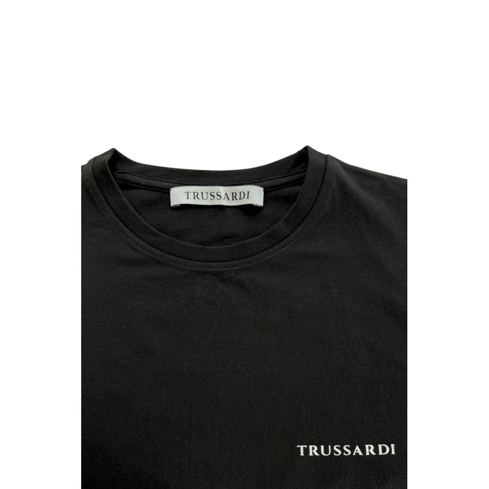 Trussardi Beachwear Black Cotton Men T-Shirt