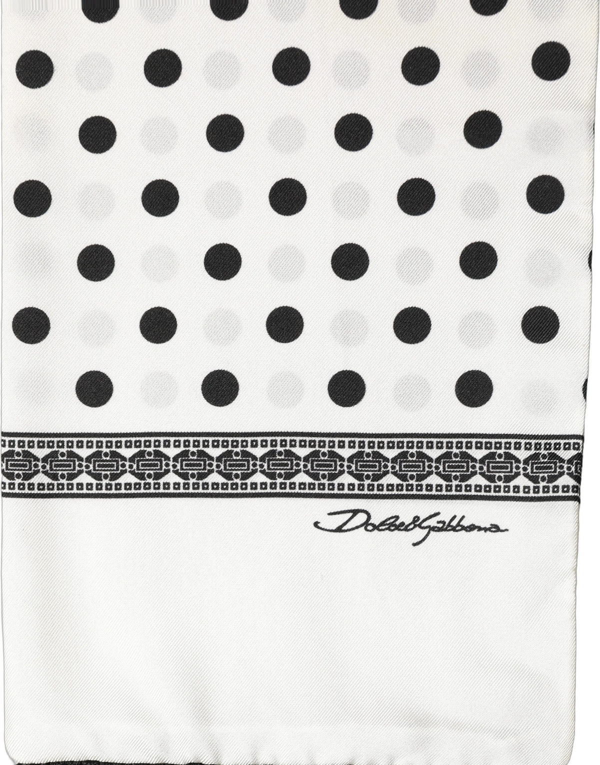 Dolce & Gabbana White Black Polka Dot Fringed Shawl Scarf