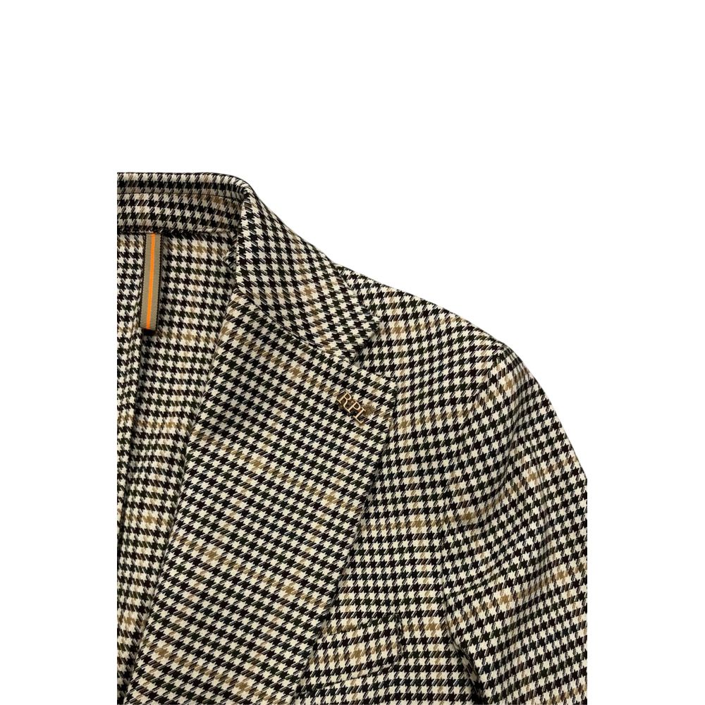 Roberto Pepe Luxury Beige Nylon Men Jacket