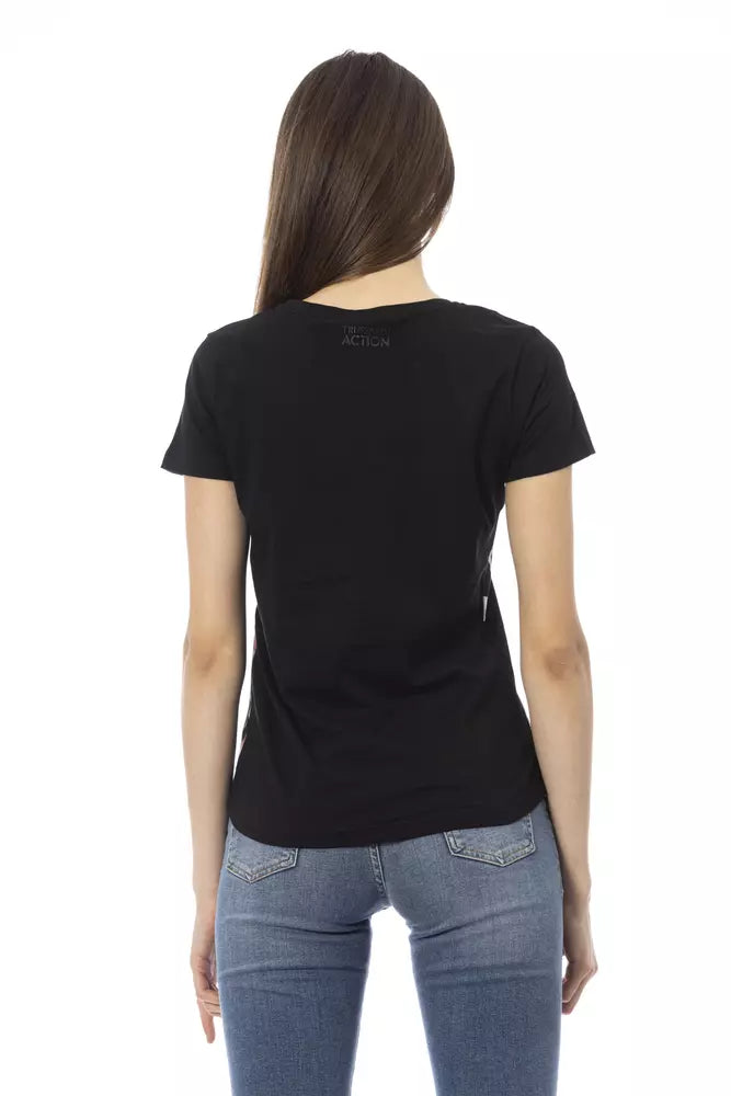Trussardi Action Black Cotton Tops & T-Shirt