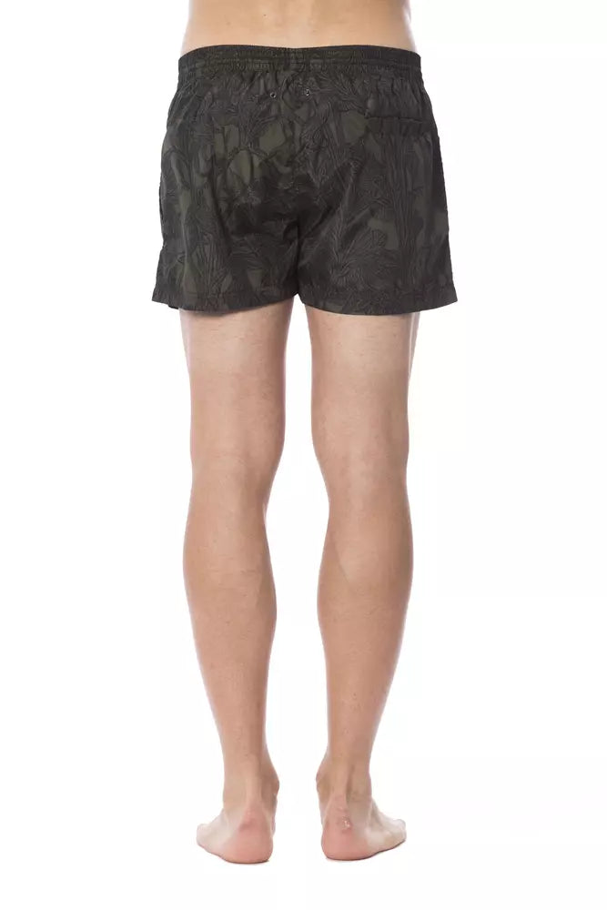 Roberto Cavalli Sport Army Polyester Men's Swimwear