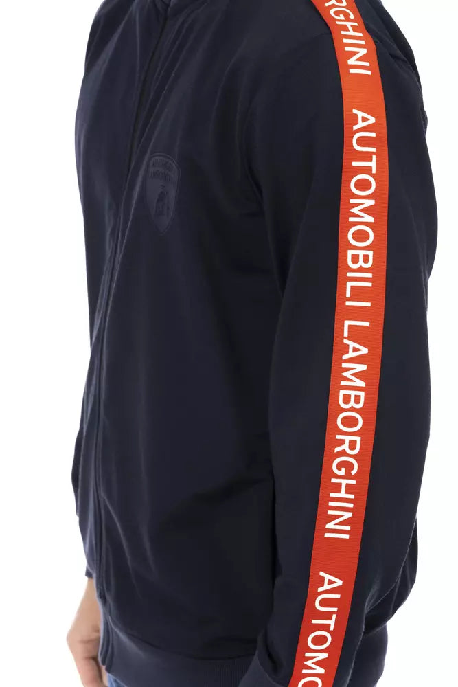Automobili Lamborghini Blue Polyester Men Sweatshirt