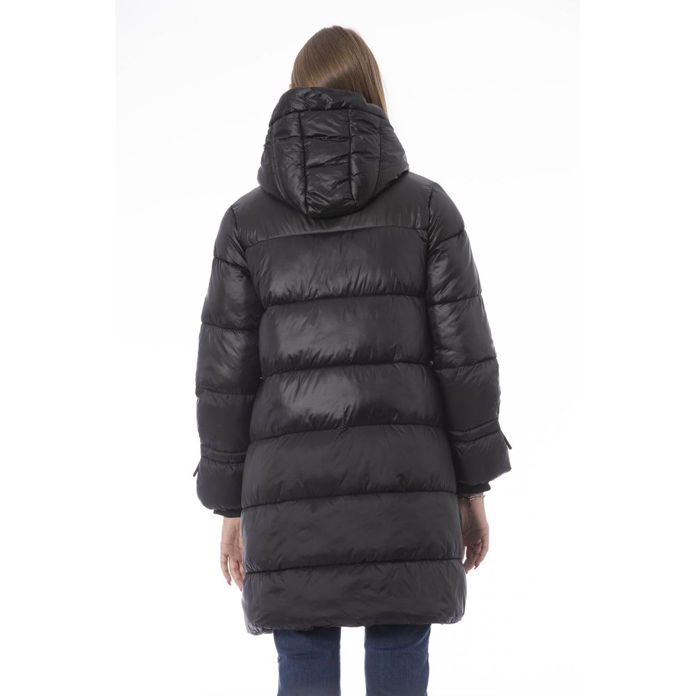 Baldinini Trend Black Nylon Jacket Coat