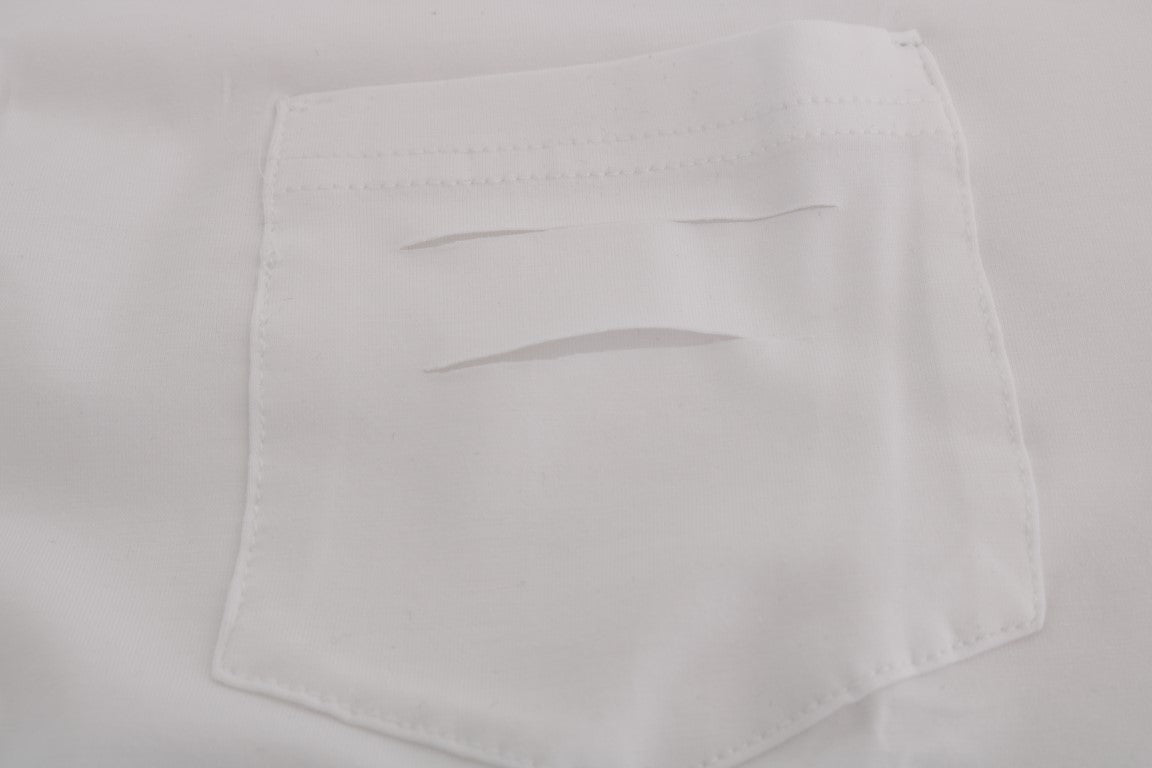 Daniele Alessandrini White Cotton Crewneck T-Shirt