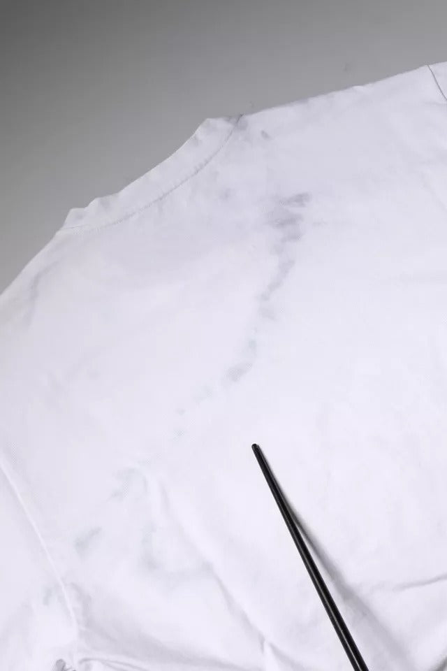 Dolce & Gabbana White Logo Print Cotton Crew Neck T-shirt