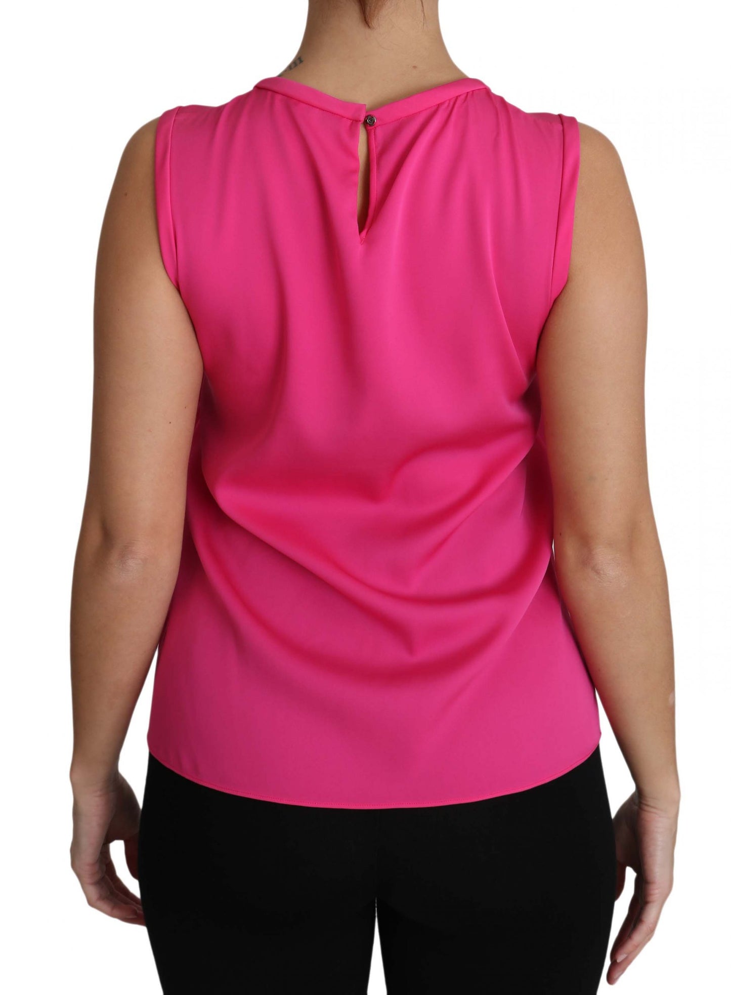 Dolce & Gabbana Pink Family Silk Tank Mama Blouse Top Shirt
