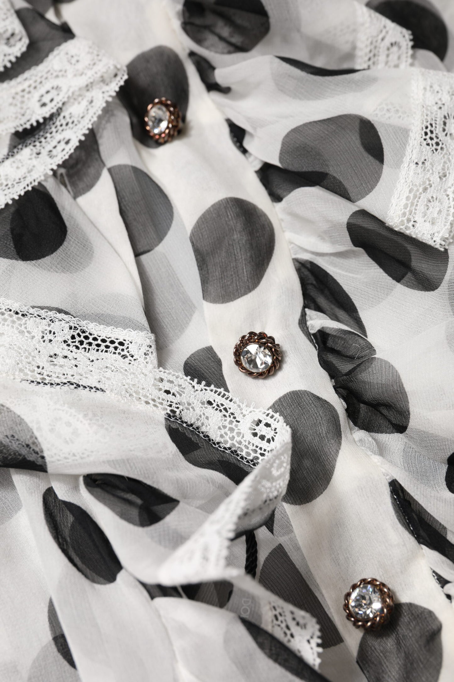 Dolce & Gabbana White Black Polka Dot Cotton Sleeveless Top