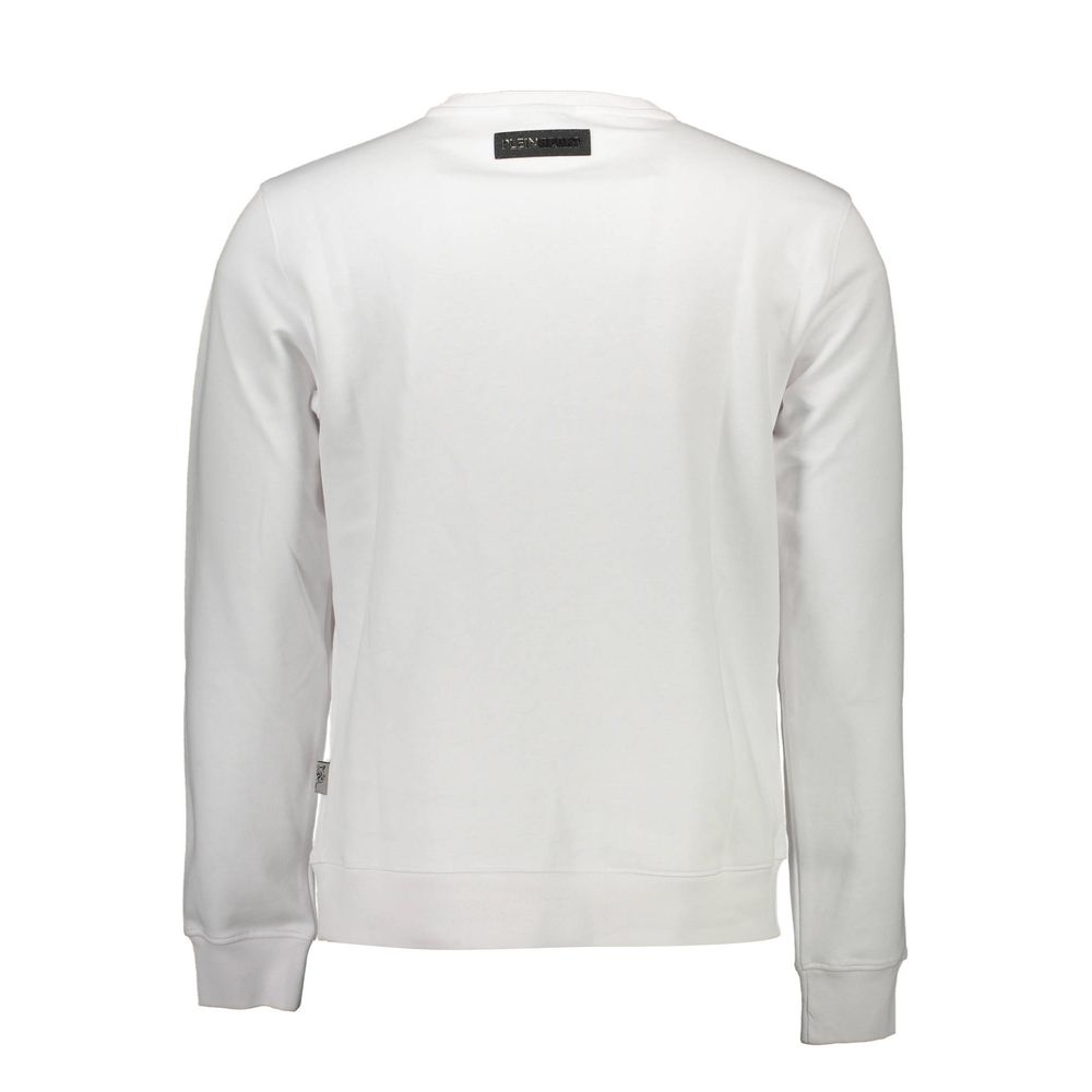 Plein Sport Bianco Cotton Men Sweatshirt