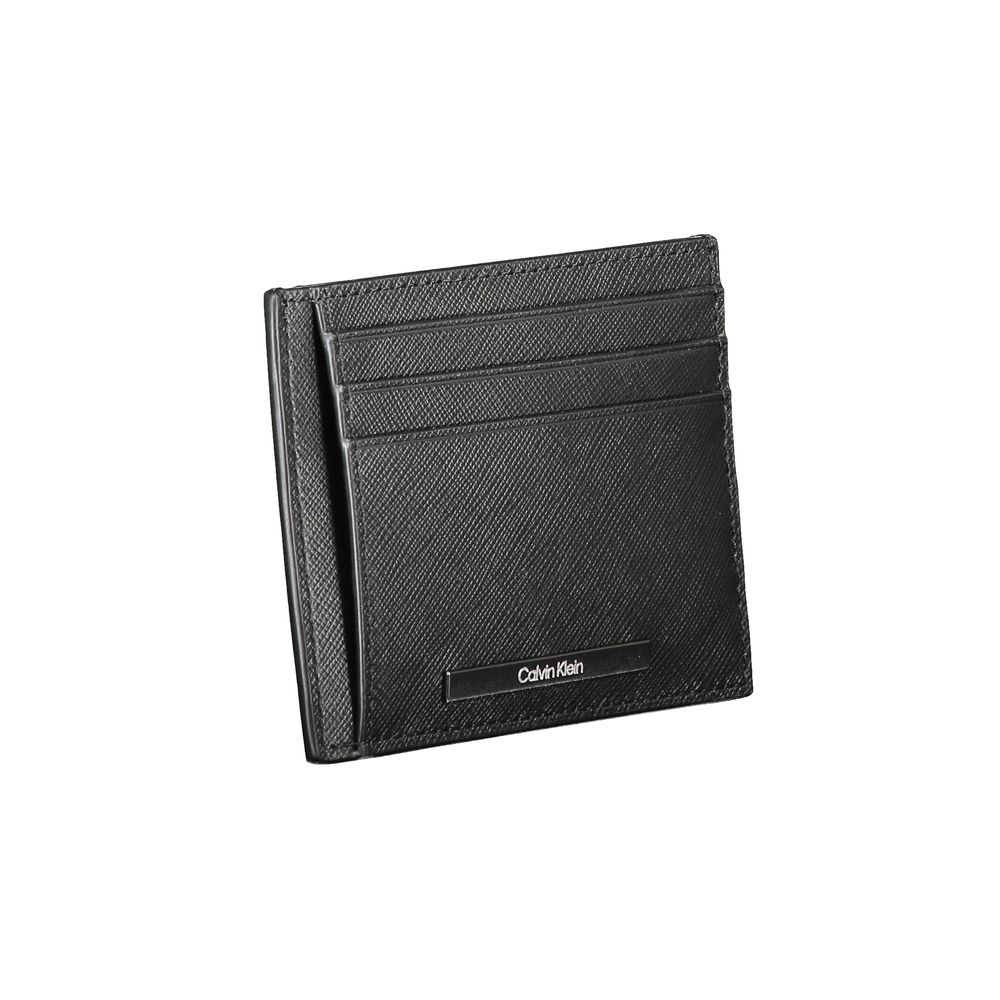 Calvin Klein Black Leather Mens Wallet Holder