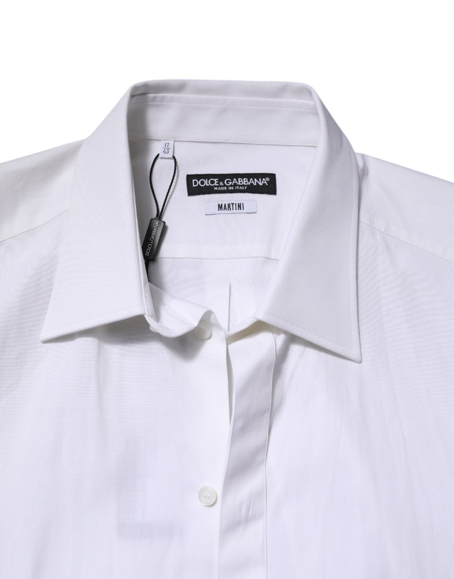 Dolce & Gabbana White MARTINI Long Sleeve Dress Formal Shirt