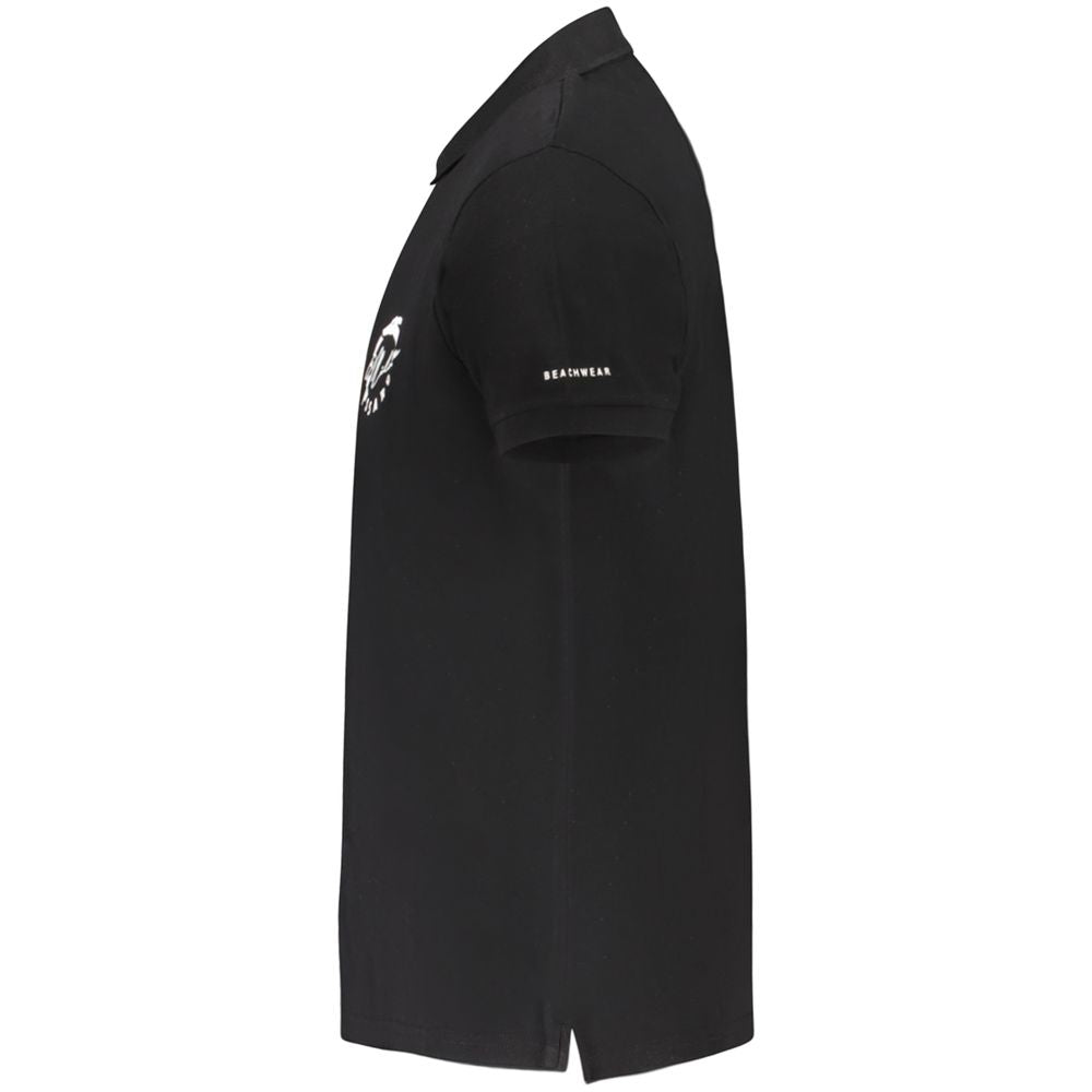 Trussardi Black Cotton Men Polo