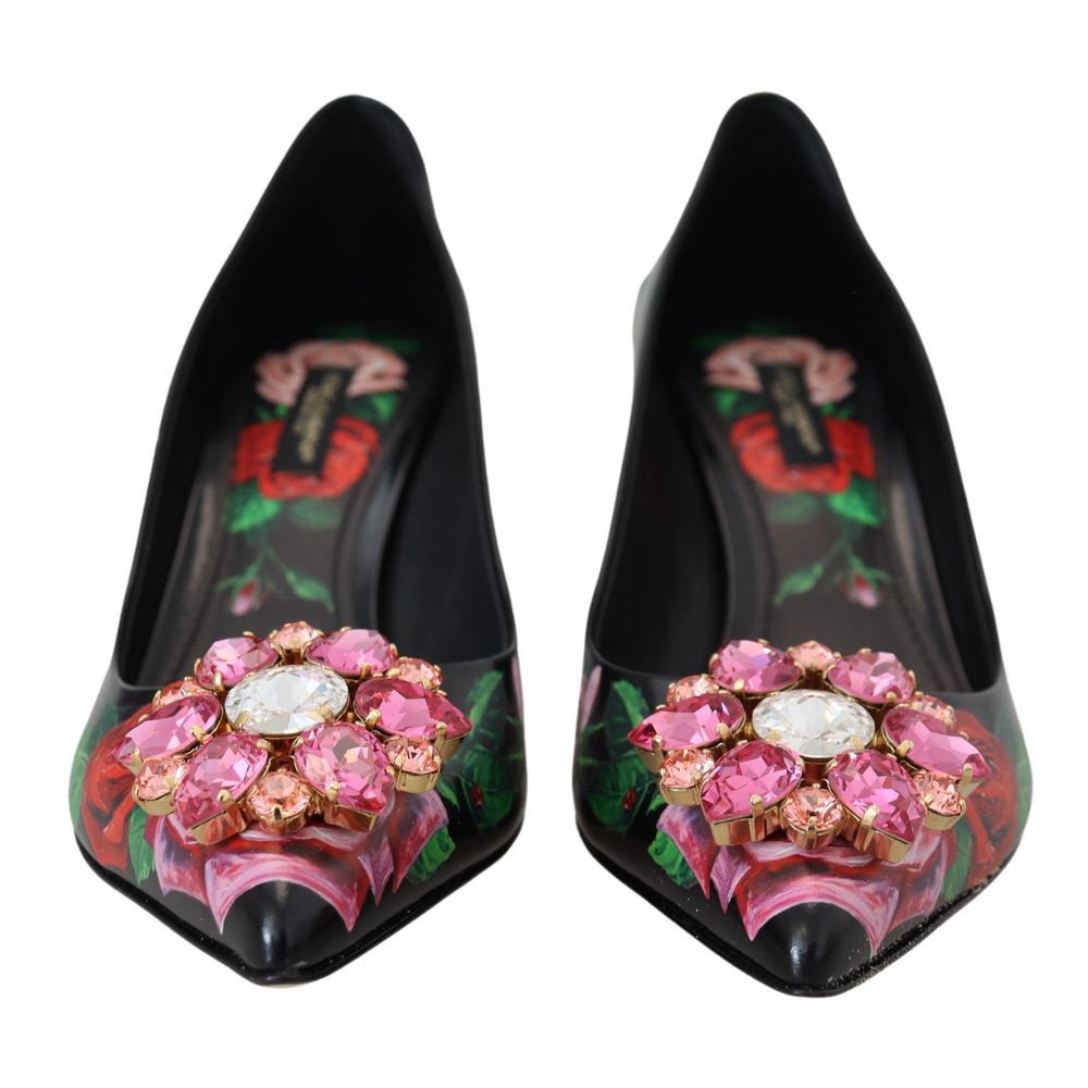 Dolce & Gabbana Black Leather High Heel Pumps