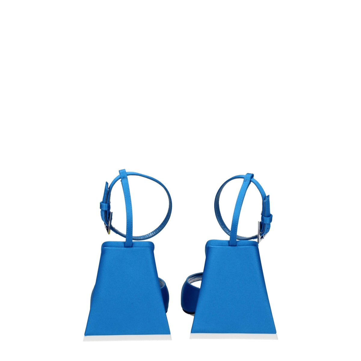 The Attico Blue Satin Stiletto Heel Sandals