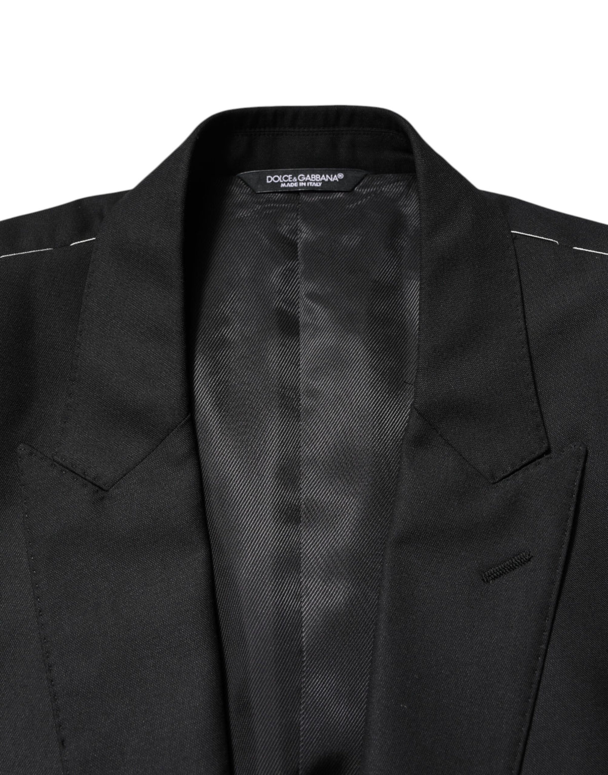 Dolce & Gabbana Black Wool Single Breasted Jacket Blazer