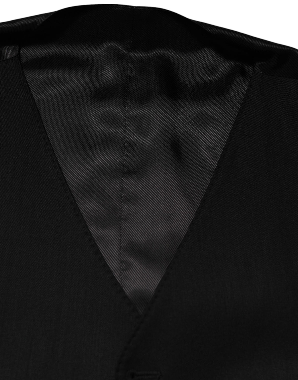 Dolce & Gabbana Black Wool Dress Formal Men Waistcoat Vest