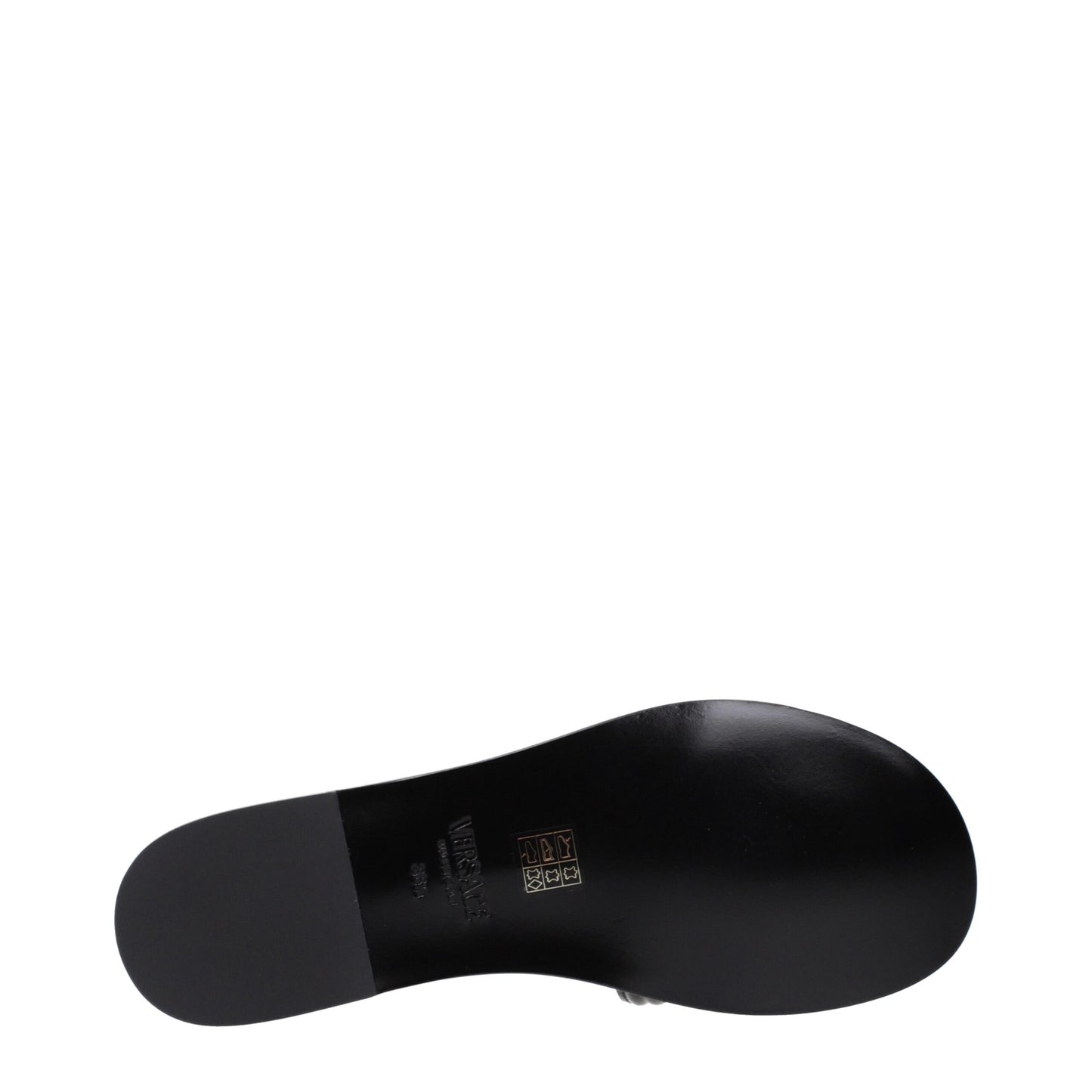 Versace Black Leather Slippers