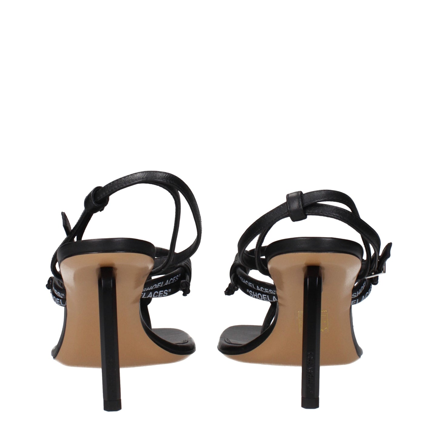 Off-White Black Leather Flip-Flop Sandals