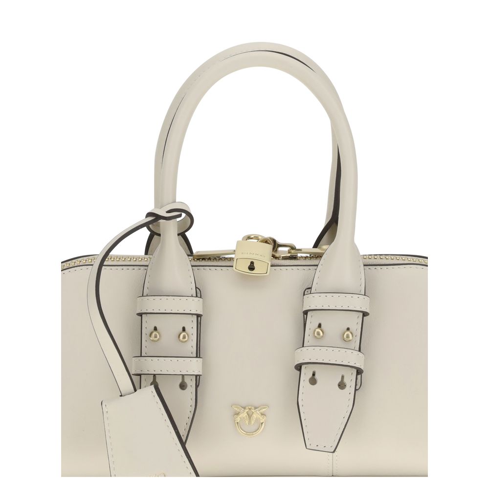 PINKO White Calf Leather Bos Taurus Shoulder Bag