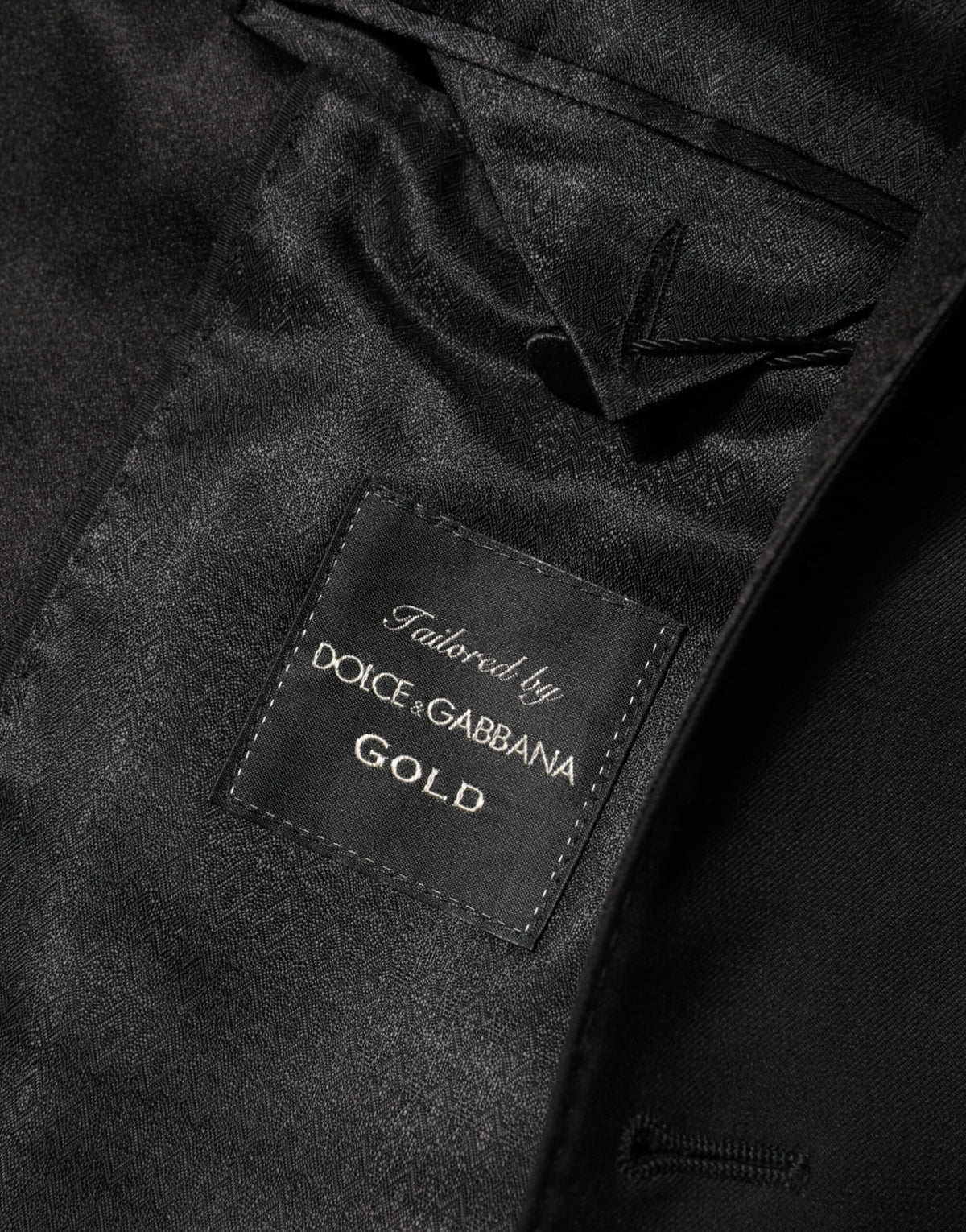 Dolce & Gabbana Black Wool GOLD 1 Button Men Suit Blazer