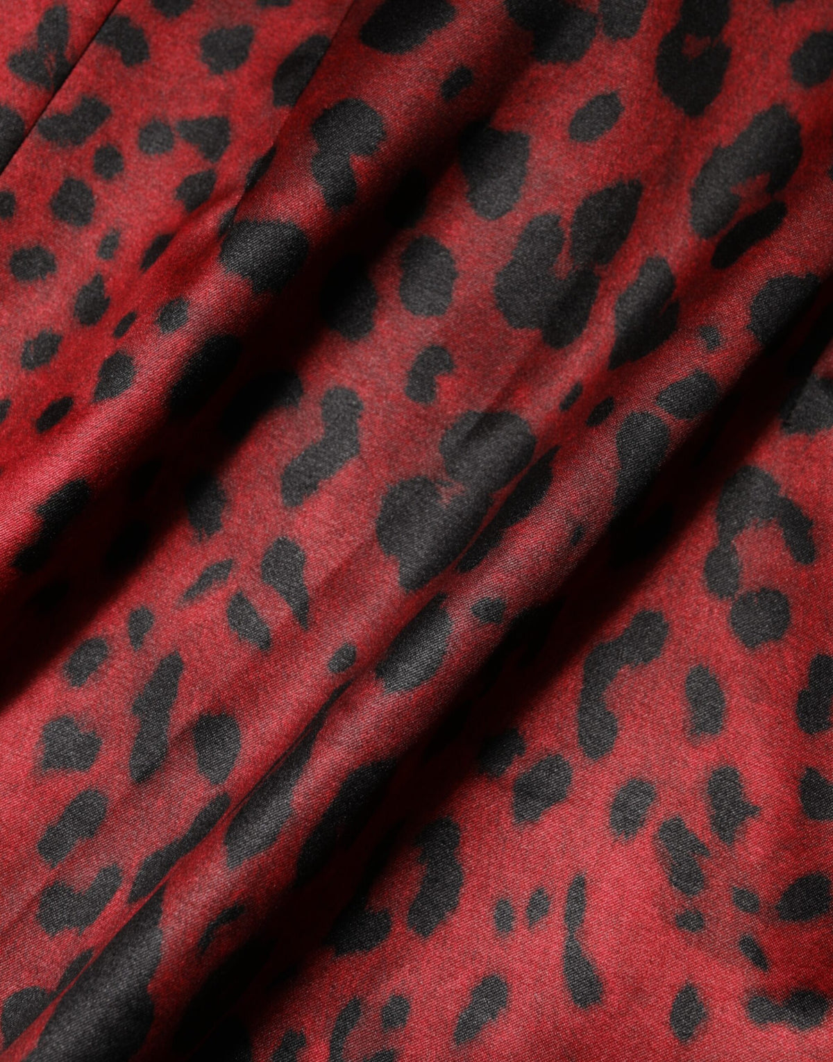Dolce & Gabbana Red Leopard Sheath Long Sleeves Dress