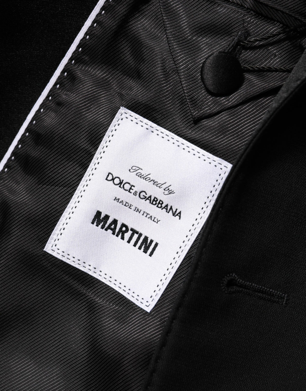 Dolce & Gabbana Black Wool MARTINI 2 Button Men Suit Blazer