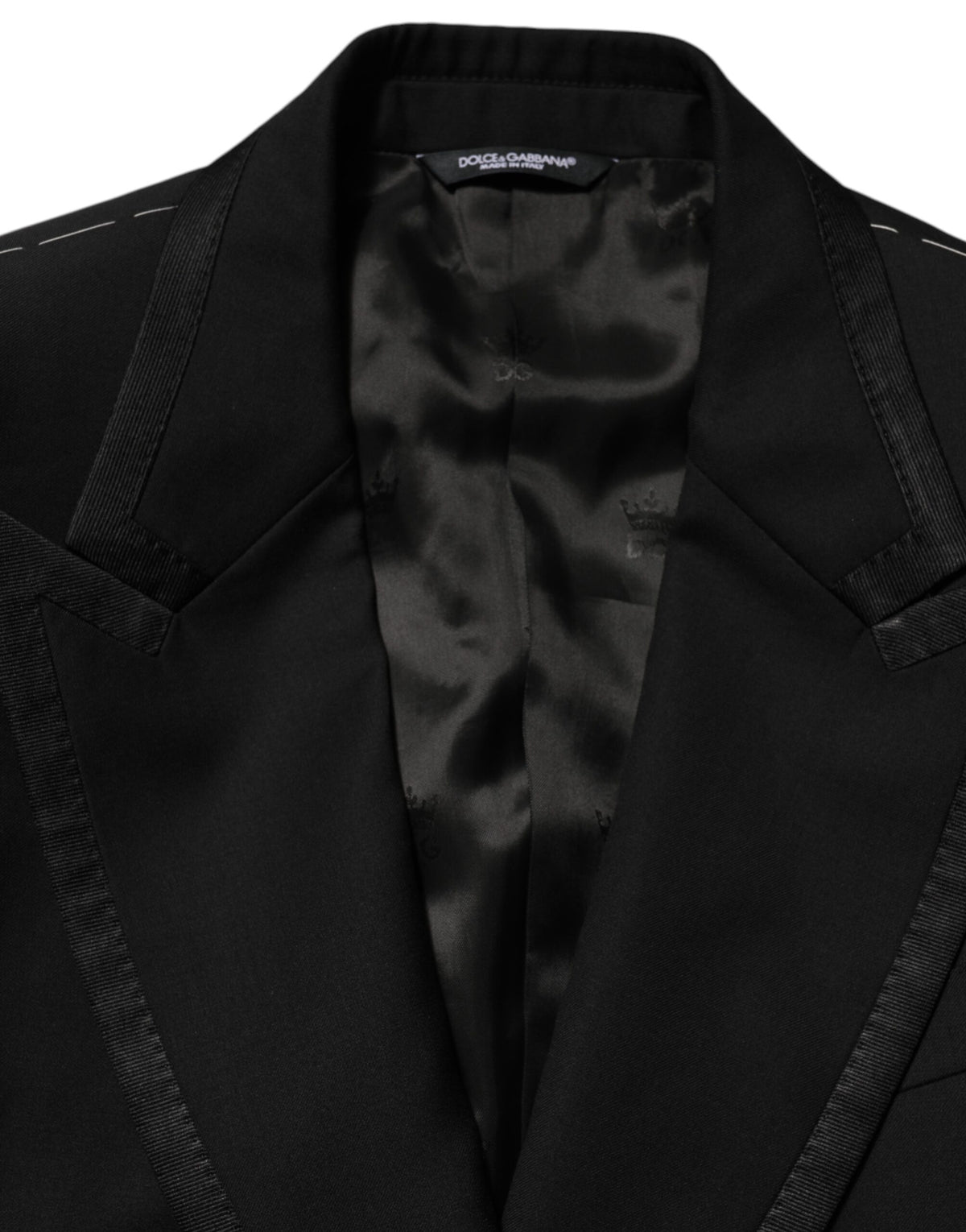 Dolce & Gabbana Black Wool 1 Button Suit Jacket Men Blazer